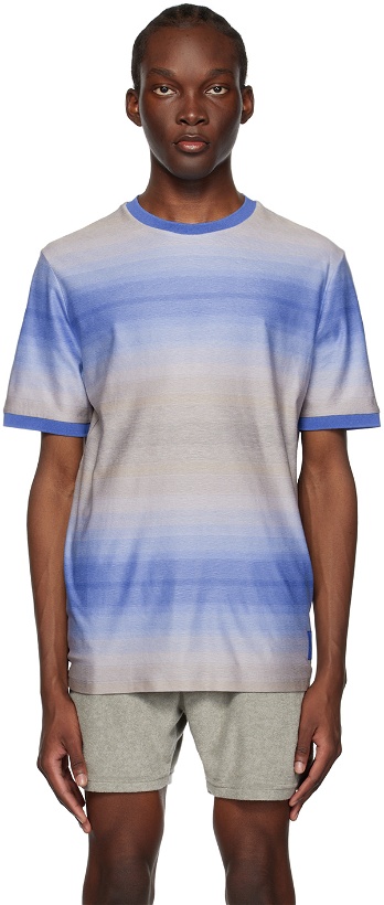 Photo: Paul Smith Blue Untitled Stripe T-Shirt