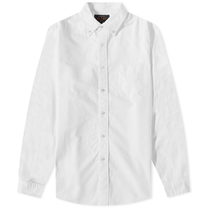 Photo: Beams Plus Men's Button Down Oxford Shirt in White