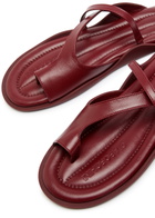 Gia Borghini Riley Leather Thong Sandals Burgundy