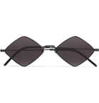 SAINT LAURENT - Lisa Diamond-Frame Matte-Metal Sunglasses - Black