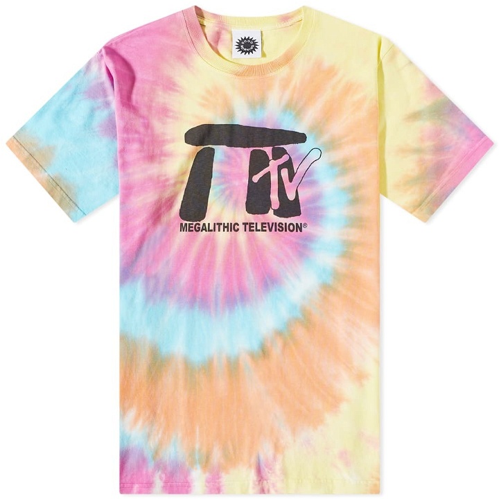 Photo: Good Morning Tapes Men's Megalithic TV T-Shirt in Rainbow