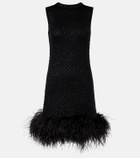 Max Mara Novara feather-trimmed minidress