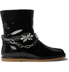 Loewe - Chain-Embellished Patent-Leather Boots - Black