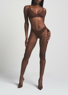 Skims Unlined Stretch-jersey Demi bra Brown