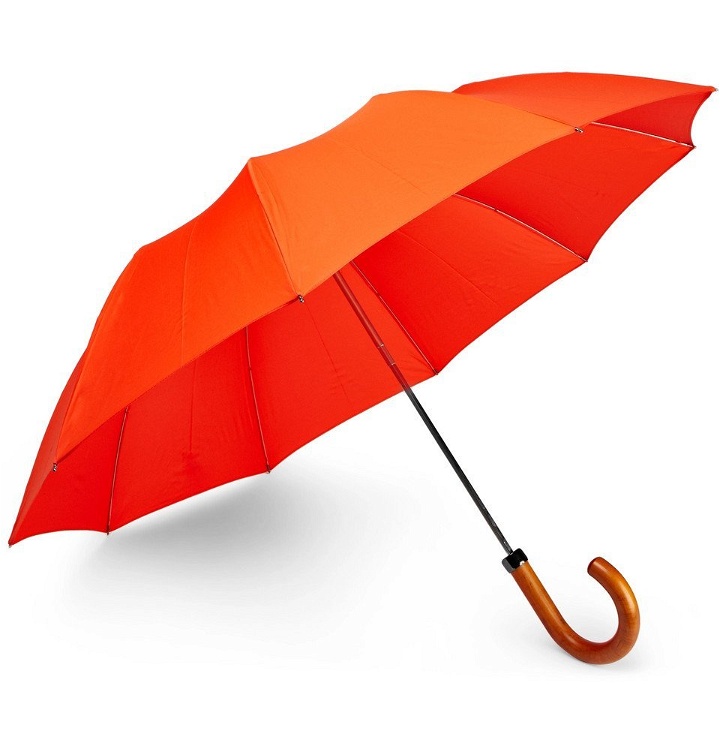 Photo: London Undercover - Maple Wood-Handle Telescopic Umbrella - Men - Orange