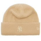New Era New York Yankees Borg Beanie Hat in Natural 