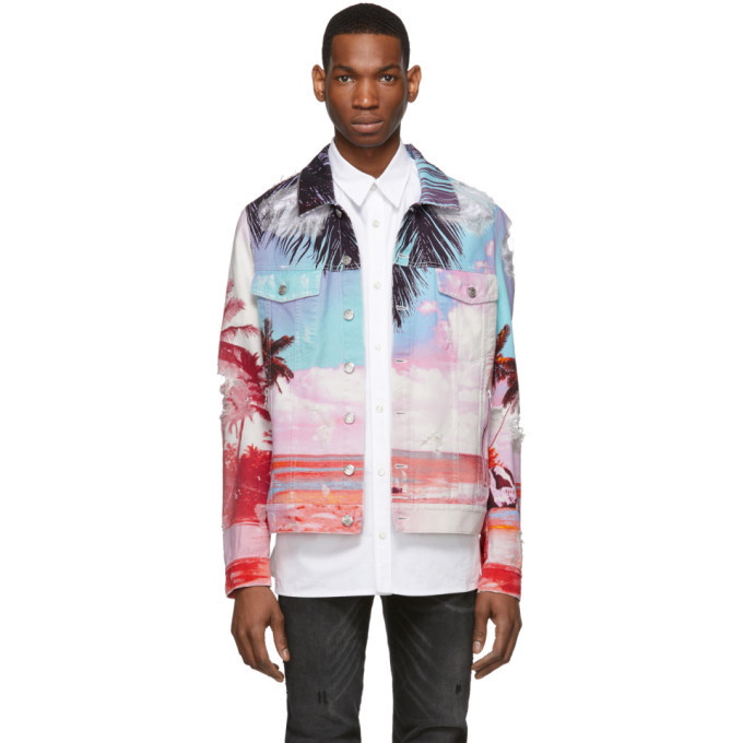 Photo: Balmain Multicolor Denim Palm Tree Jacket