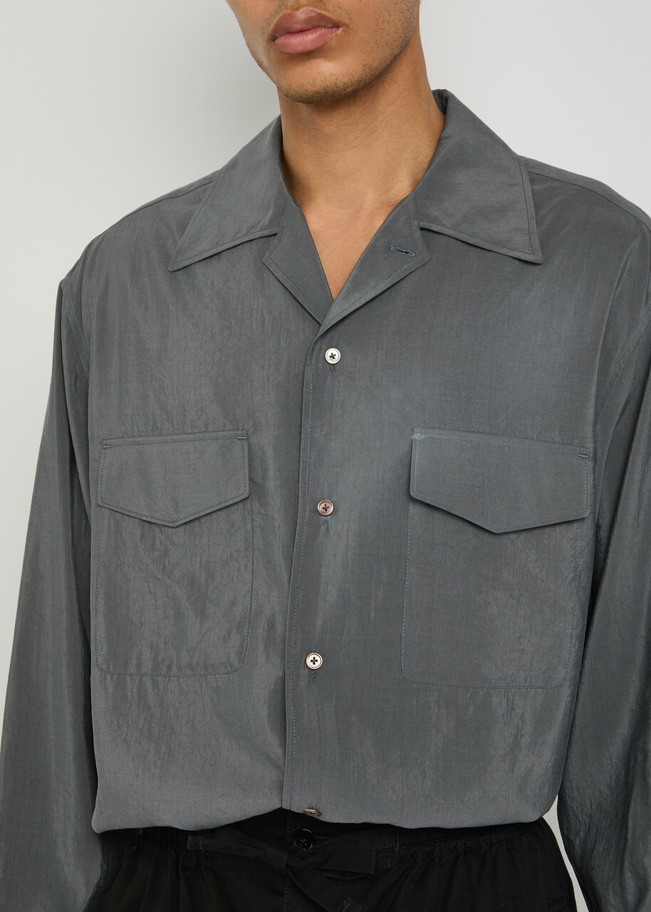 Lemaire Silk-blend Shirt Grey