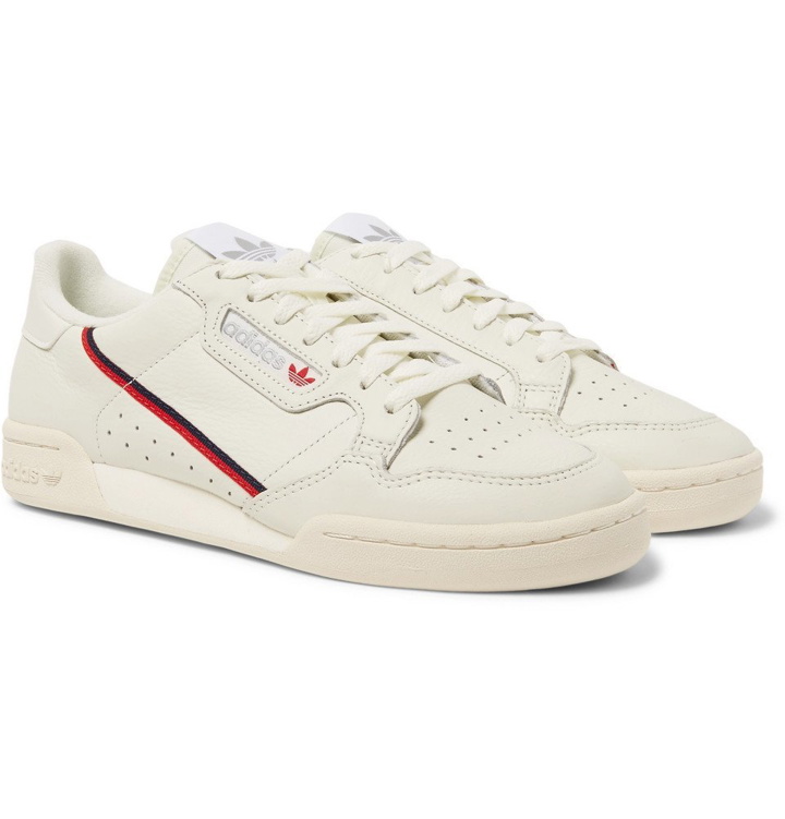 Photo: adidas Originals - Continental 80 Grosgrain-Trimmed Leather Sneakers - Off-white