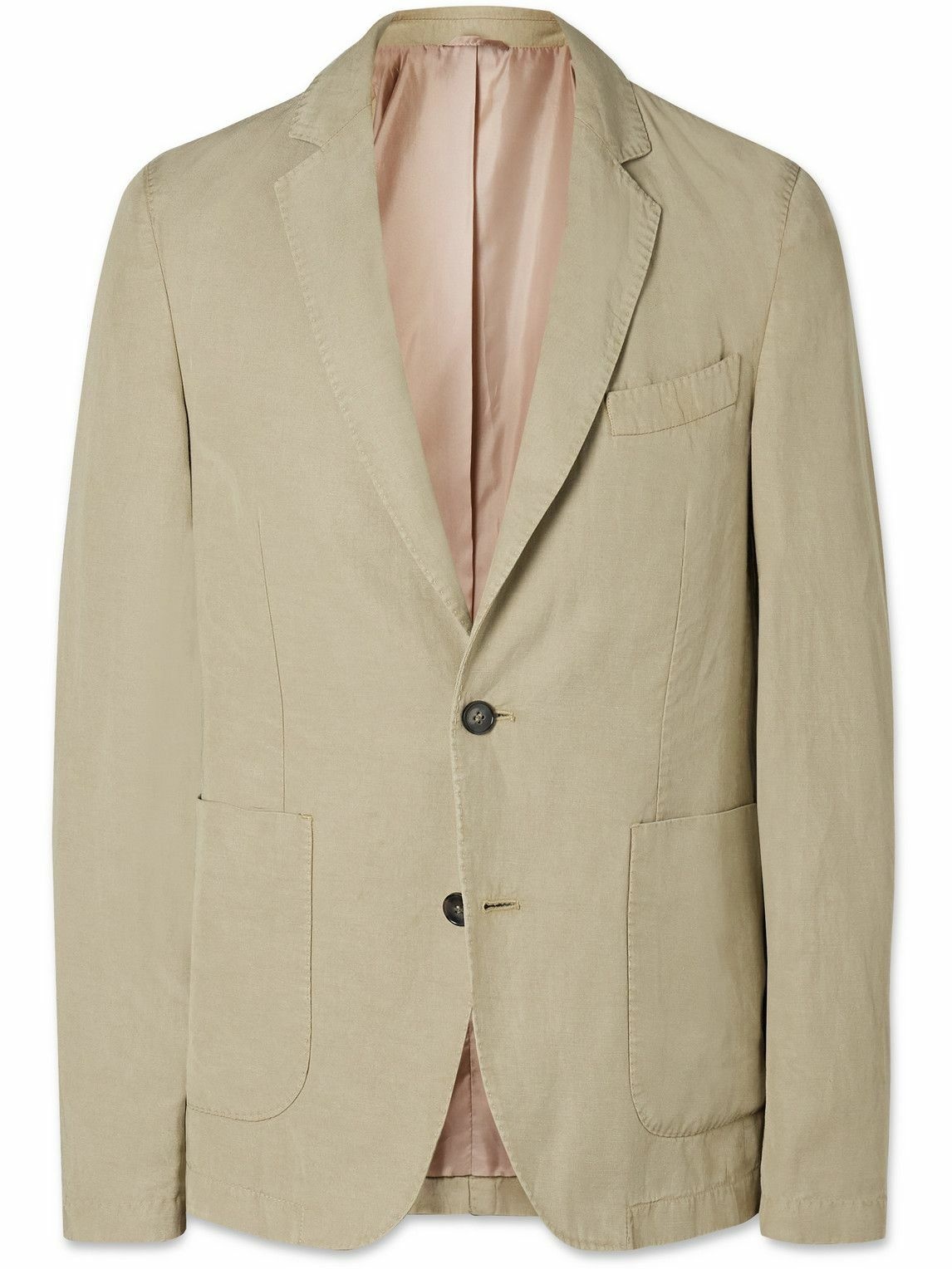 Photo: Officine Générale - Nehemiah Garment-Dyed Lyocell, Linen and Cotton-Blend Suit Jacket - Neutrals