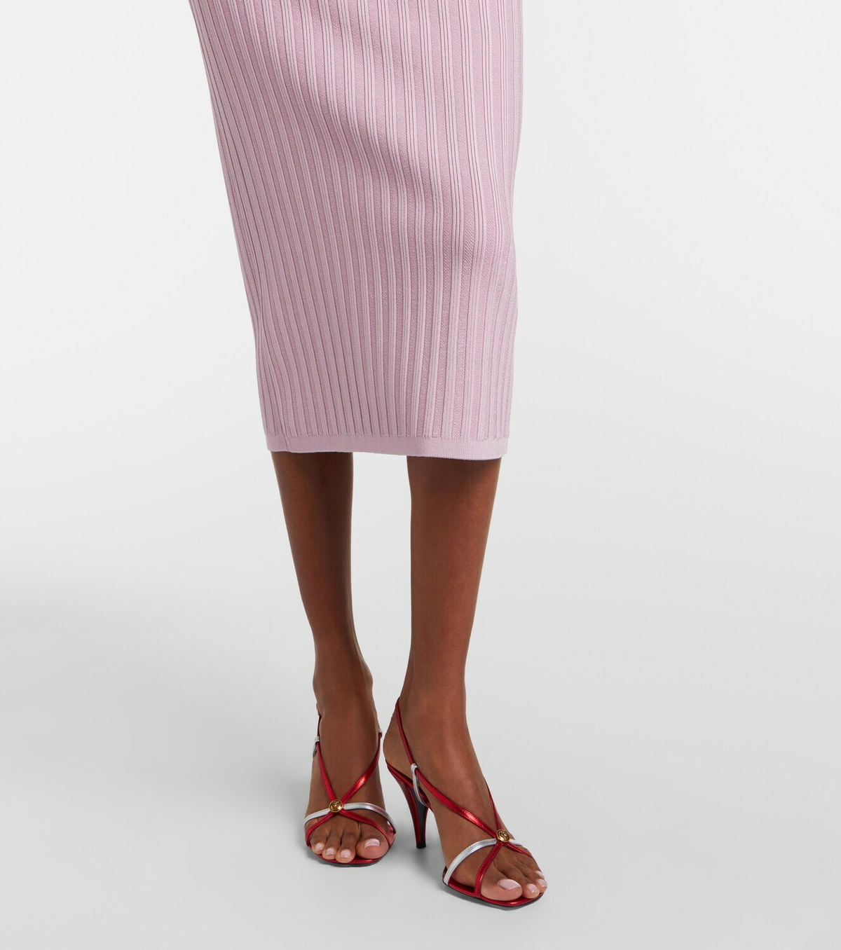 Versace Medusa ribbed-knit midi dress
