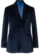 Richard James - Hyde Slim-Fit Cotton-Velvet Tuxedo Jacket - Blue