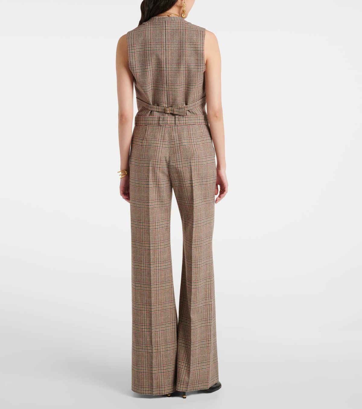 Chloé Prince of Wales check wide-leg pants