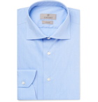 Canali - Blue Pin-Dot Stretch Cotton-Blend Shirt - Men - Blue