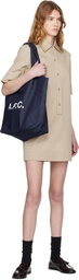 A.P.C. Navy Ninon Denim Tote