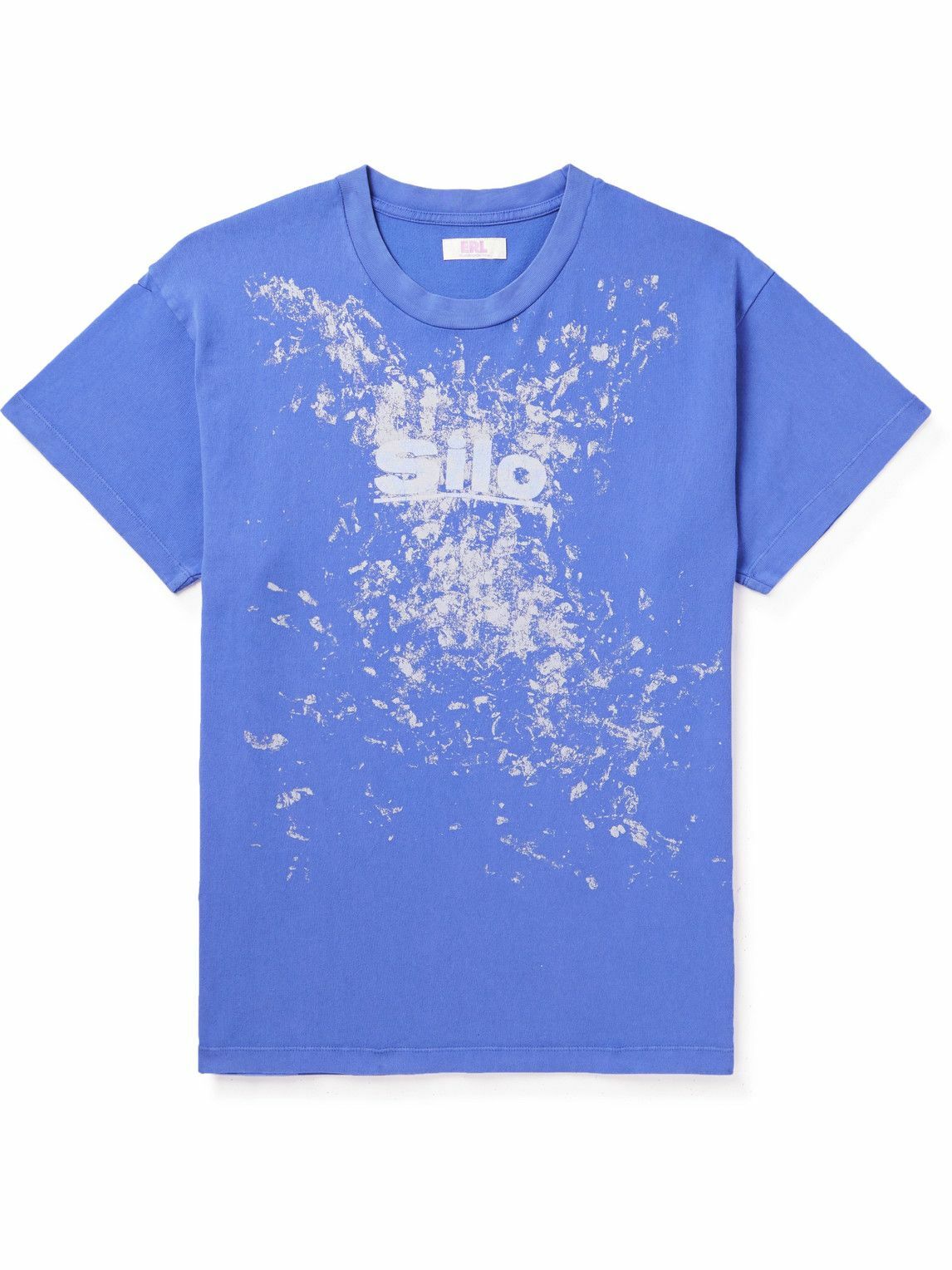 ERL - Paint-Splattered Cotton-Jersey T-Shirt - Blue ERL