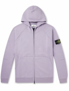 Stone Island - Logo-Appliquéd Cotton-Blend Jersey Zip-Up Hoodie - Purple