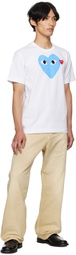 COMME des GARÇONS PLAY White Big Blue Heart T-shirt