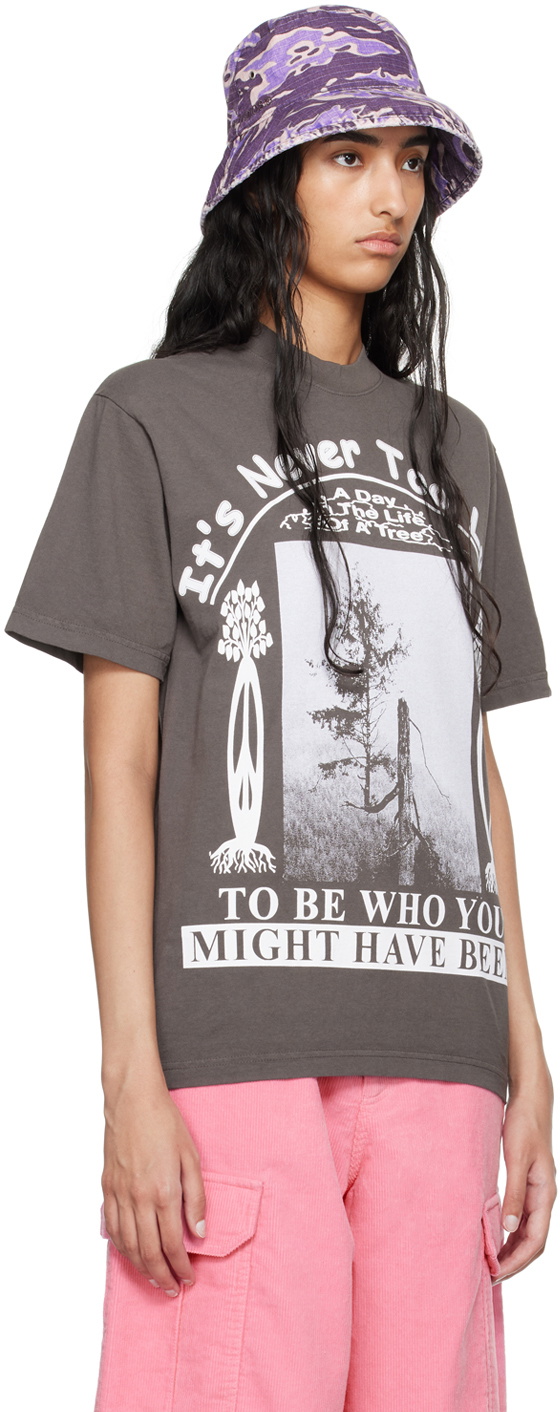 Online Ceramics Brown 'It's Never Too Late' T-Shirt