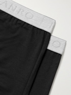HANRO - Essentials Two-Pack Stretch-Cotton Boxer Briefs - Black