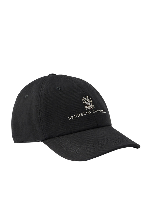 Photo: Brunello Cucinelli - Logo-Embroidered Leather-Trimmed Cotton-Twill Baseball Cap - Black