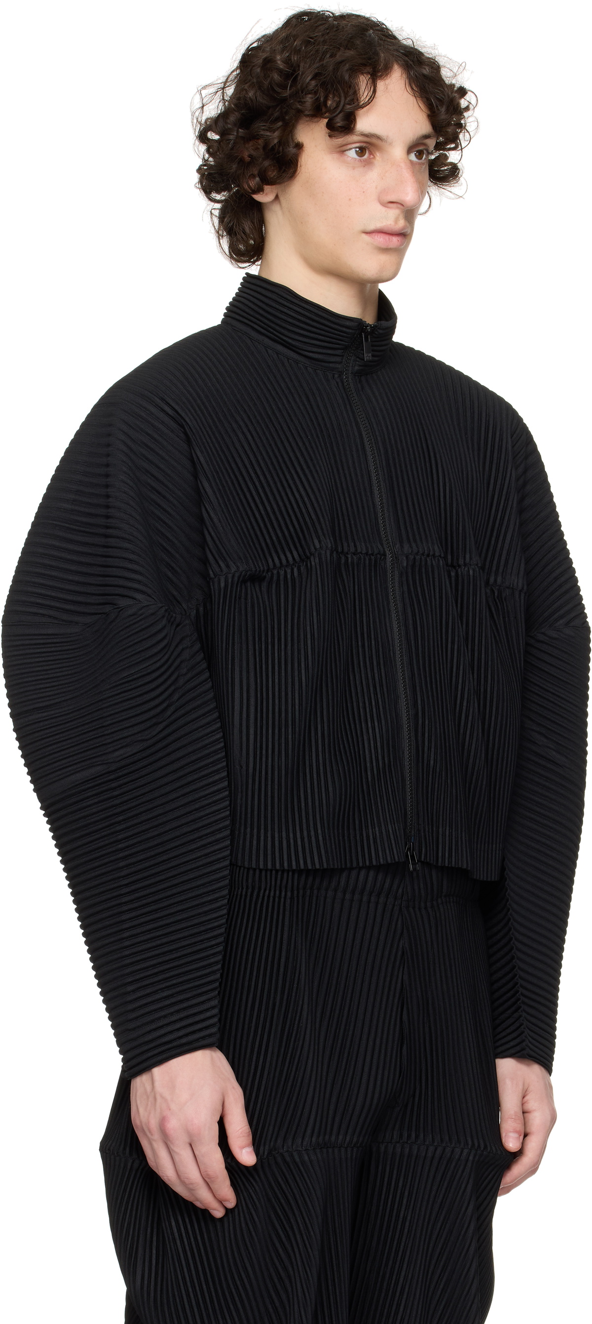 HOMME PLISSÉ ISSEY MIYAKE Black Kinetic Sculpture Jacket Homme