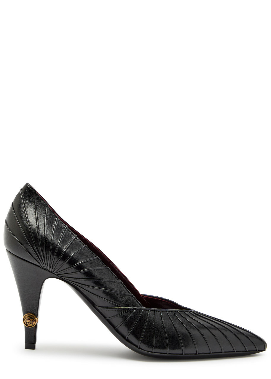 Versace 90 Pintuck Leather Pumps