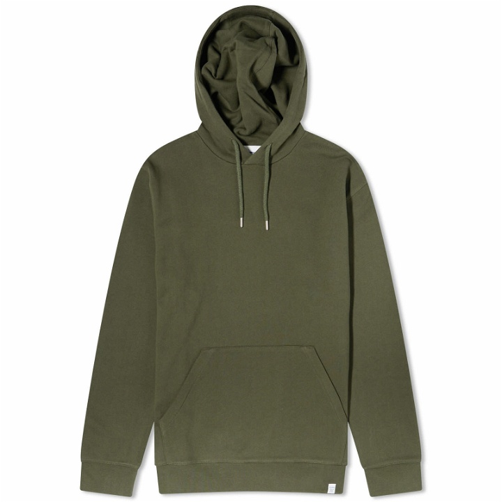 Photo: Norse Projects Men's Vagn Classic Popover Hoodie in Army Green