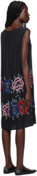Bode Black Poppy Minidress