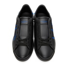 Valentino Black and Blue Valentino Garavani VLTN Open Sneakers