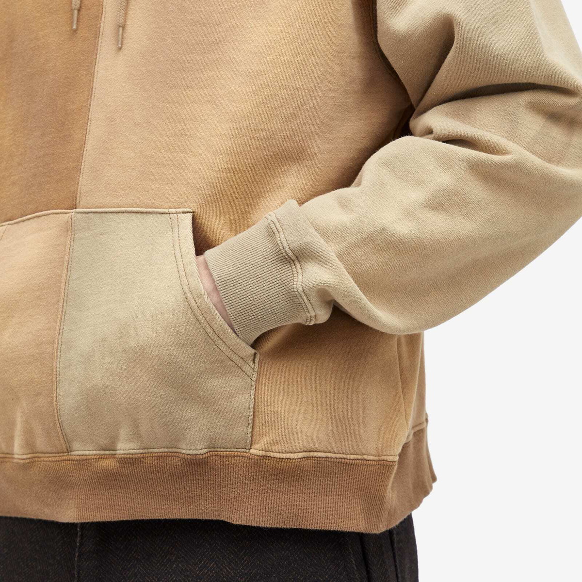 BEAMS Men's Fade Crazy Hoodie in Beige