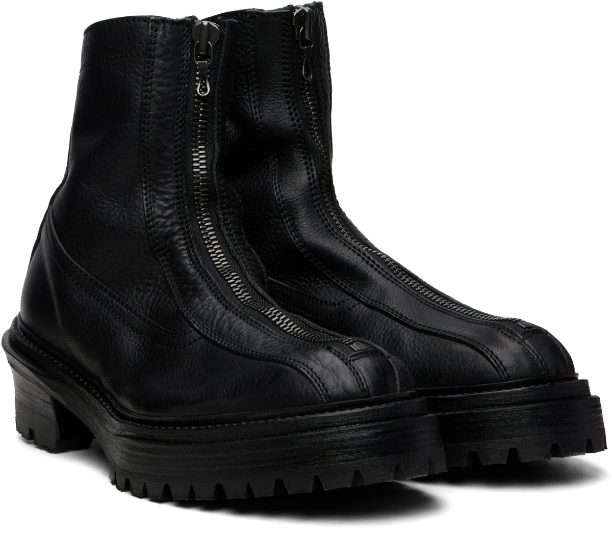 Julius Black Front Zip Boots