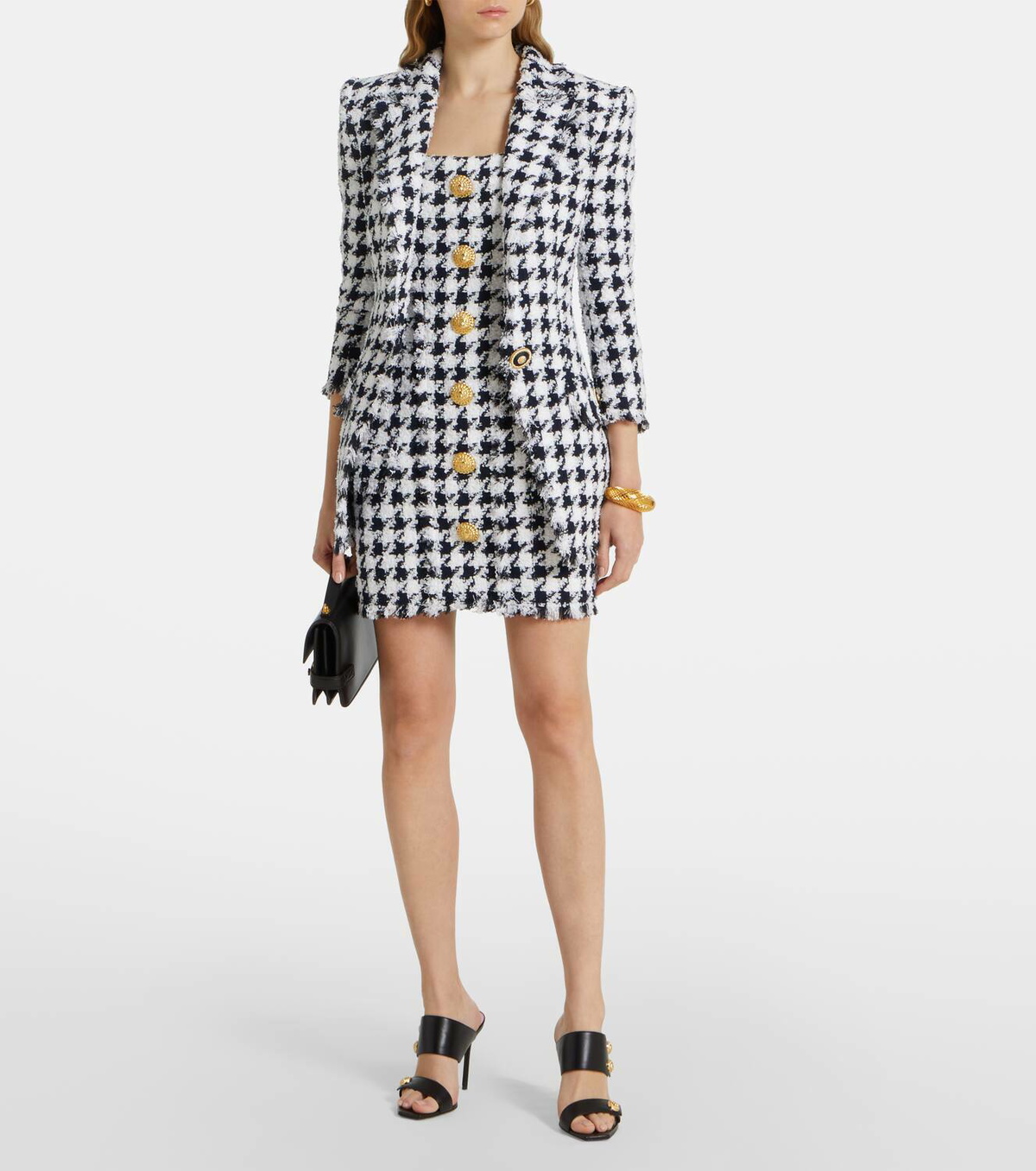 Balmain Houndstooth tweed blazer