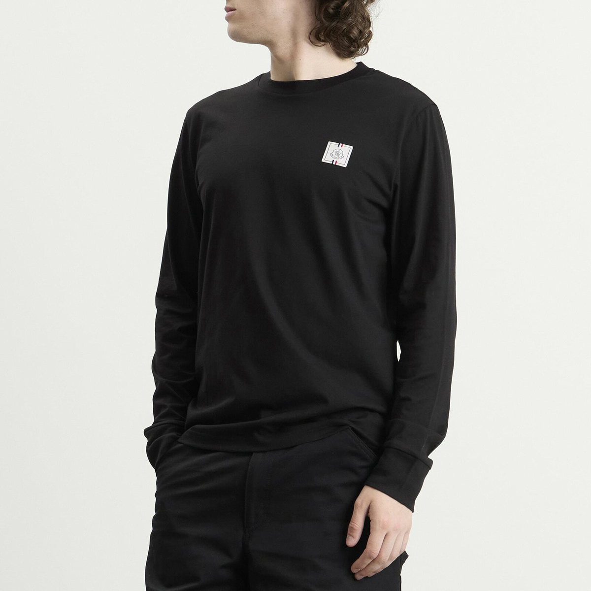 Moncler Men's Long Sleeve Cotton T-Shirt in Black