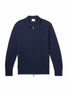 Kingsman - William Lockie Slim-Fit Merino Wool and Cashmere-Blend Zip-Up Cardigan - Blue