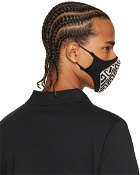 Balmain Black & Off-White Monogram Face Mask