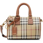 Burberry Beige Mini Check Bowling Bag