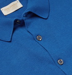 John Smedley - Lanlay Slim-Fit Sea Island Cotton and Cashmere-Blend Polo Shirt - Blue