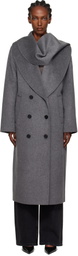 Róhe Gray Signature Double-Faced Scarf Coat