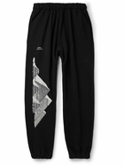 MSFTSrep - Tapered Printed Cotton-Jersey Sweatpants - Black