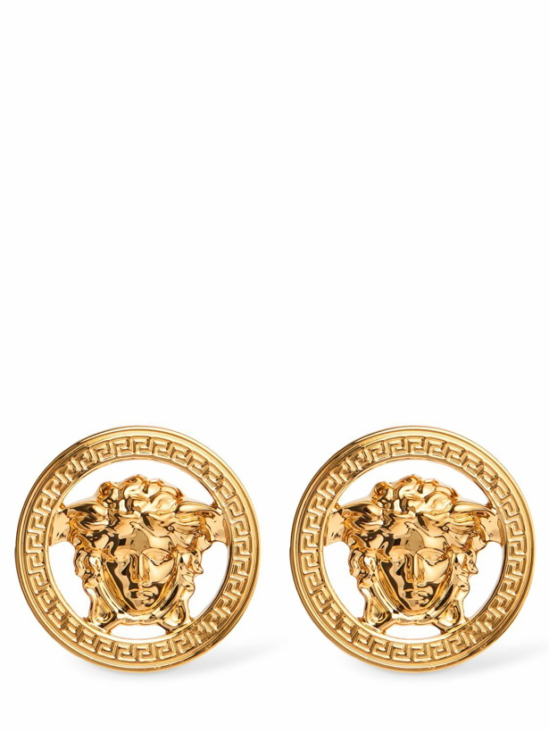 Photo: VERSACE Logo Stud Earrings