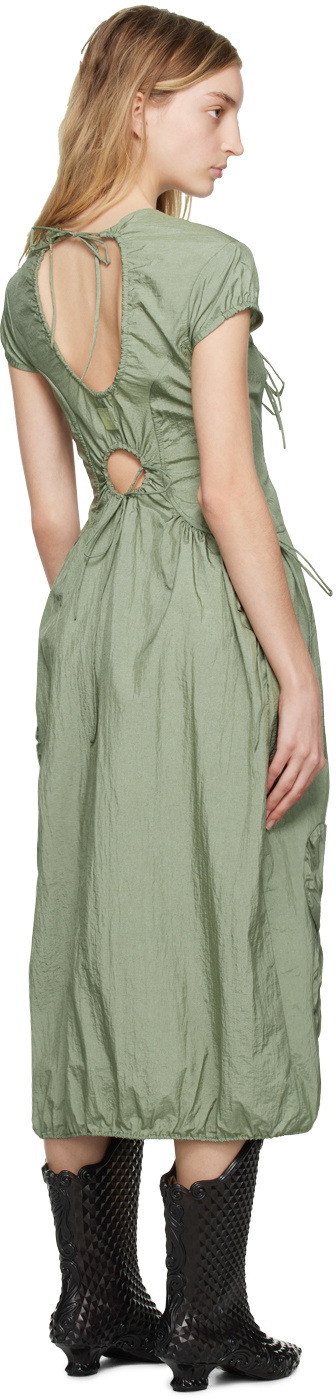 green silk maternity dress New Life
