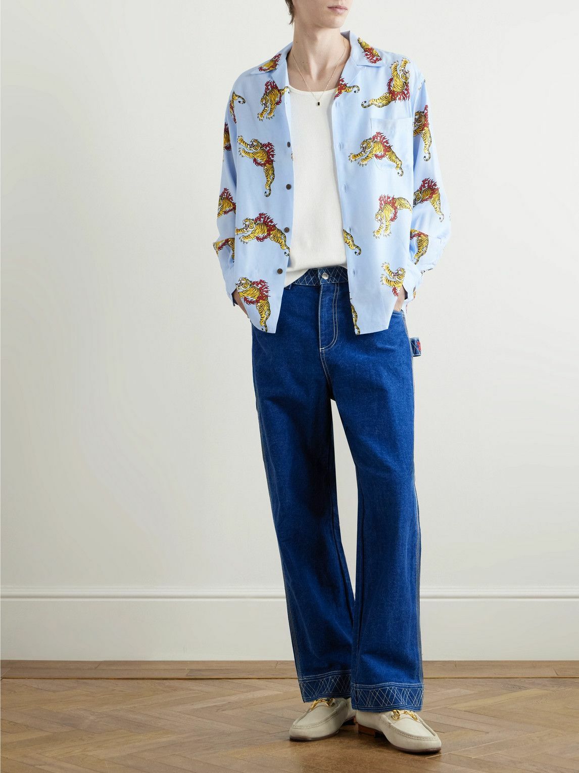 Wacko Maria - Tim Lehi Convertible-Collar Printed Matte-Satin 