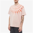 Neil Barrett Men's Ombre Bolts T-Shirt in Medium Pink/Sun