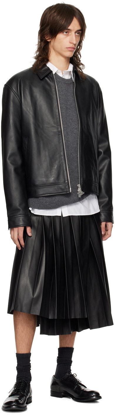 Han Kjobenhavn Black Pleated Faux-Leather Skirt