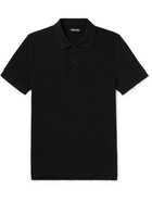 TOM FORD - Garment-Dyed Cotton-Piqué Polo Shirt - Black