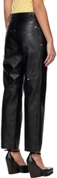 Stella McCartney Black Kick Flare Faux-Leather Trousers