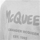Alexander McQueen Men's Graffiti Logo Crew Sweat in Pale Grey
