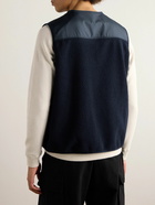 A.P.C. - Nate Logo-Appliquéd Shell-Trimmed Fleece Gilet - Blue