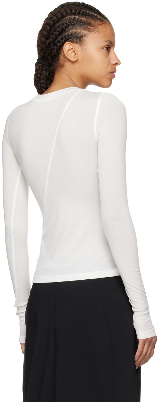 Fax Copy Express White 'The Round Neck' Long Sleeve T-Shirt